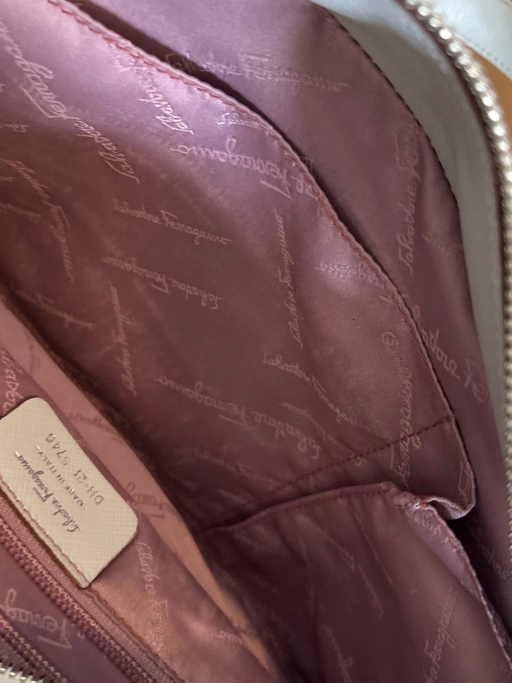 Salvatore Ferragamo Gancini Baguette Light Blue Suede & Saffiano Leather  RARE - Picture 14 of 15
